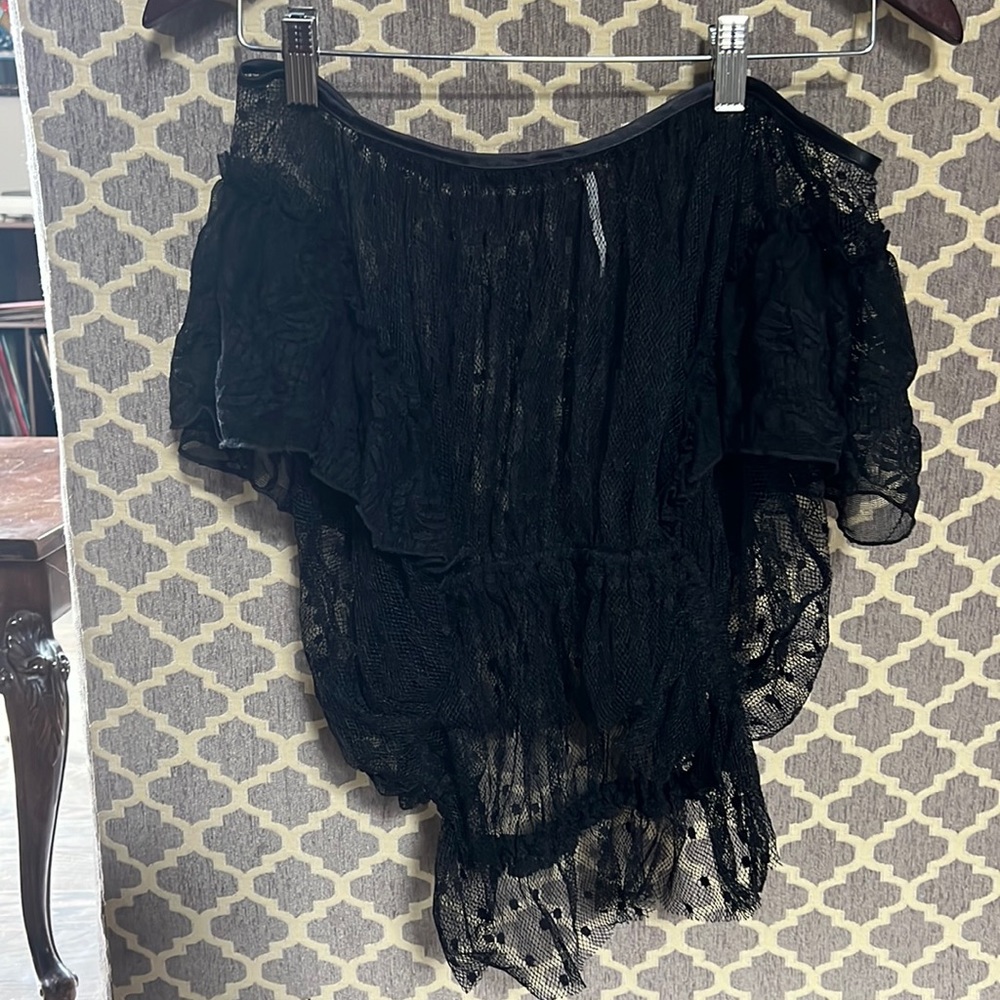 Black laced transparent shirt from Free People size medium